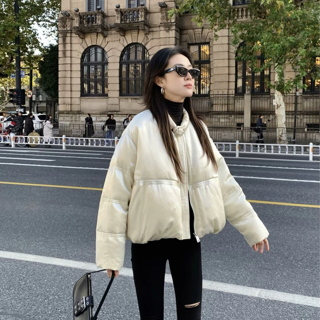 Mike【95白鹅绒】24年醋酸新款时尚国风休闲短款女士鹅绒服#3157E