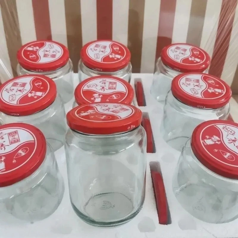 耐高温罐头瓶带盖加厚玻璃瓶密封罐收纳瓶储物罐透明罐装黄桃罐头