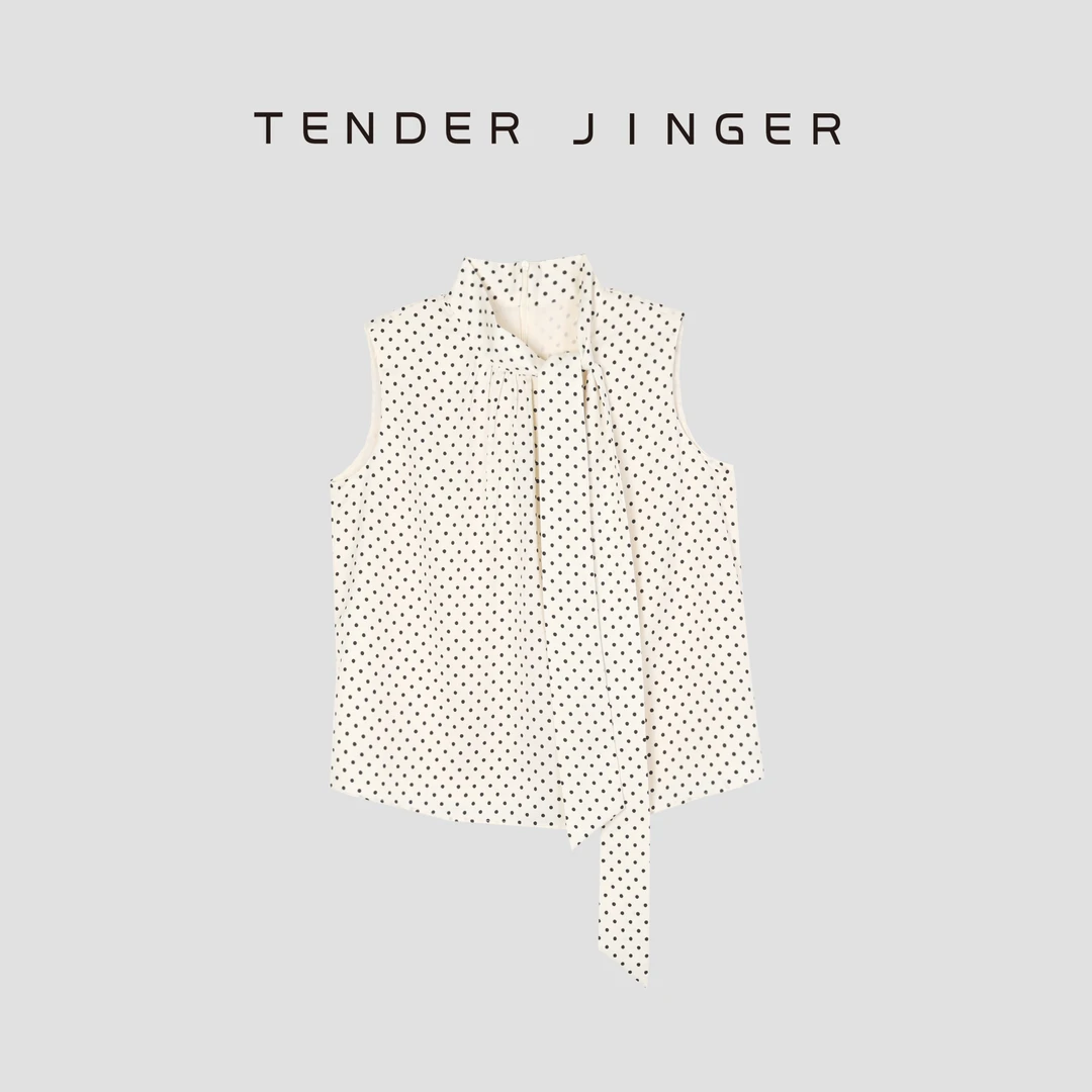 Tender Jinger【专柜】复古波点修身显瘦气质背心T52HJS80795