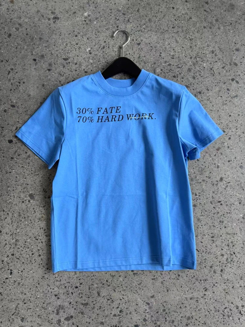 【清】f106蓝色字母t运动舒适时尚休闲女士夏季印花均码