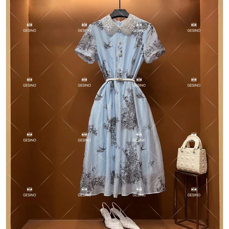 春夏丨设计师轻奢法式印花女士连衣裙 GS-52002