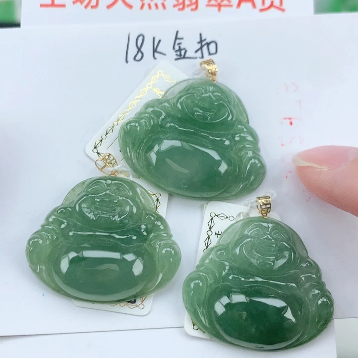 颈饰18K金镶嵌翡翠多样性发其1