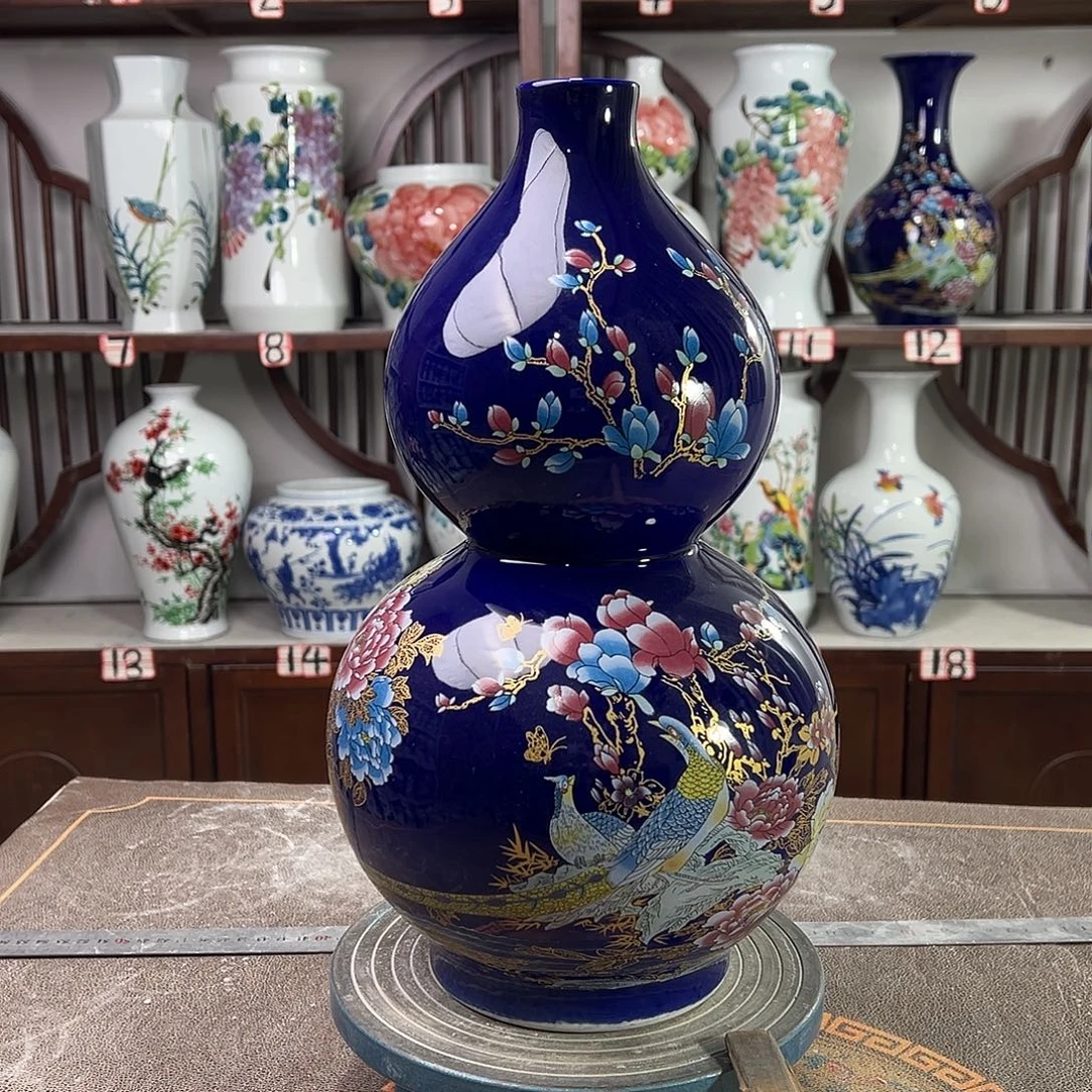 陶摆件景德镇陶瓷葫景泰蓝