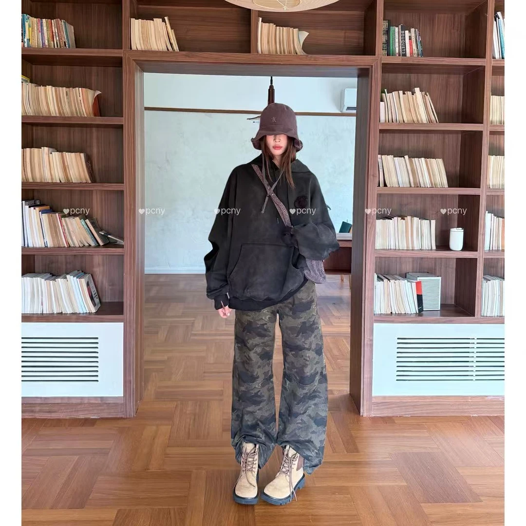 PCNY「迷彩旷野」不理理冬季新款小众女装酷飒百搭长裤女