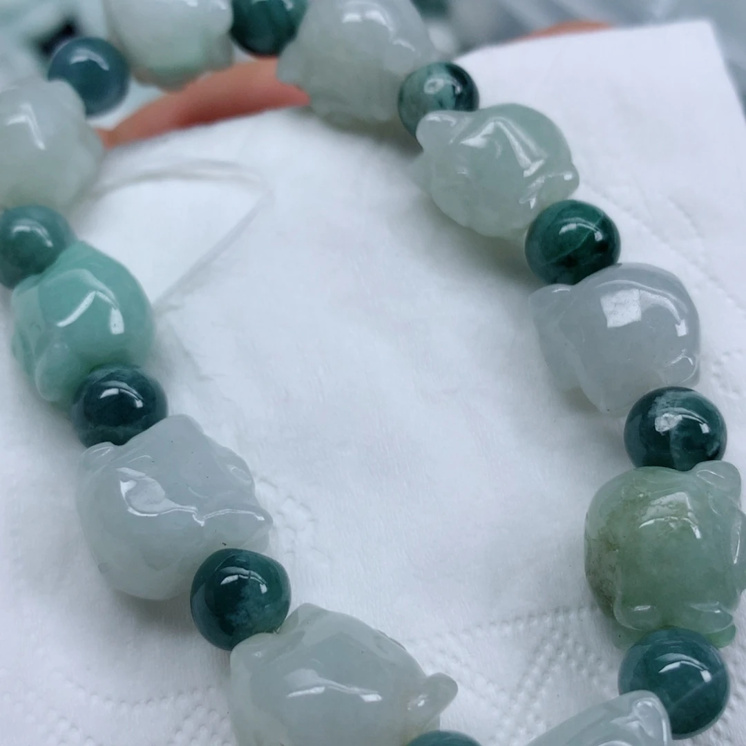 翡翠未镶嵌项链珠子珠