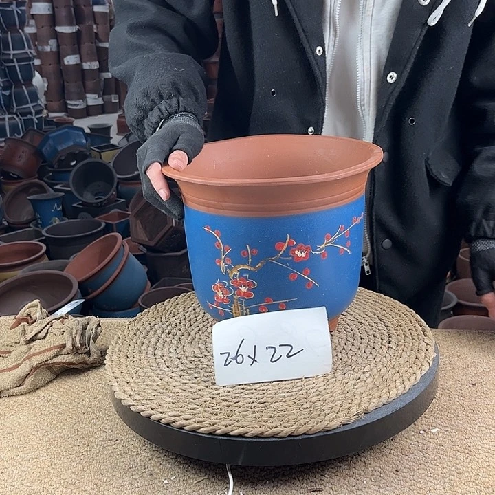 红陶紫砂花盆紫砂