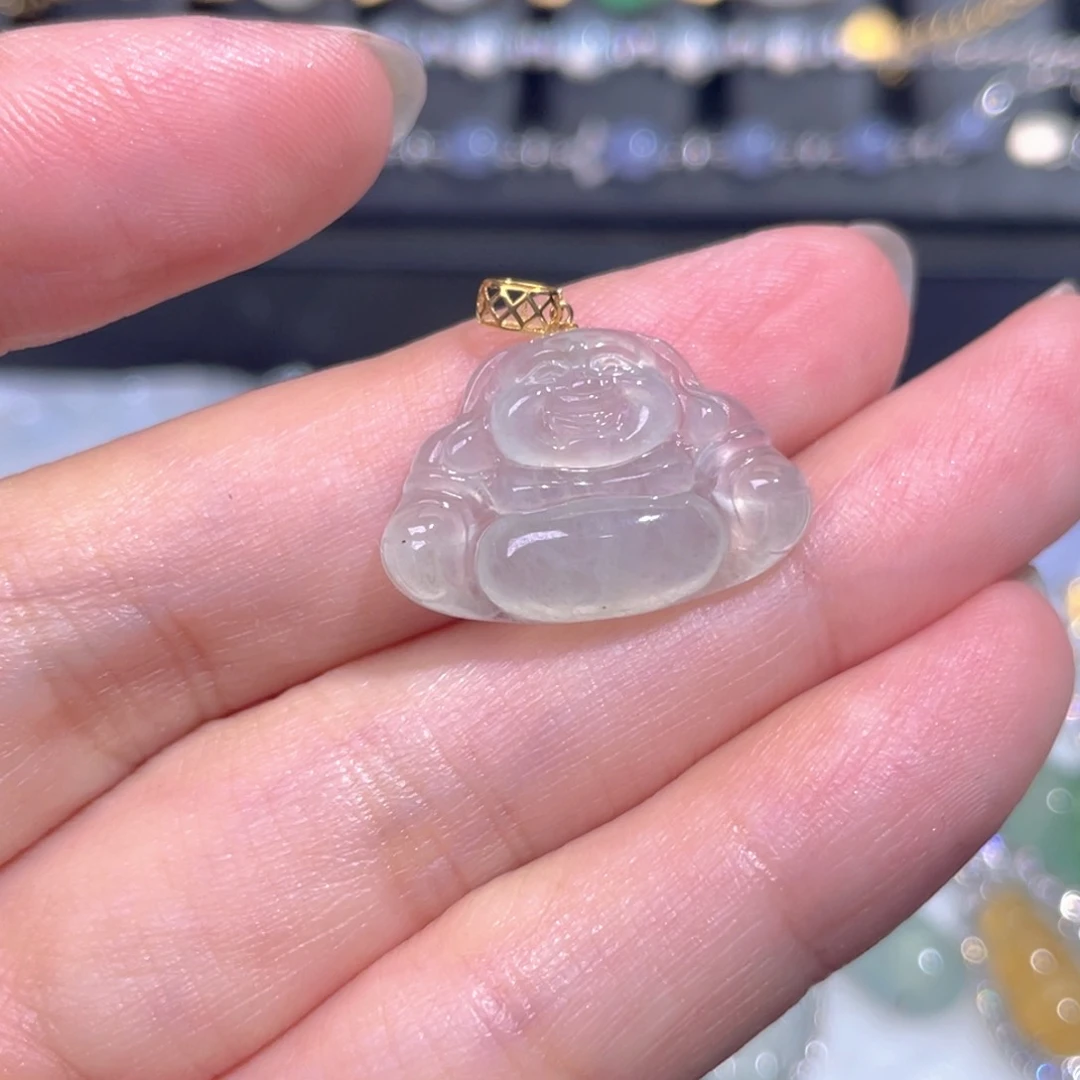 颈饰18K金镶嵌翡翠翡翠