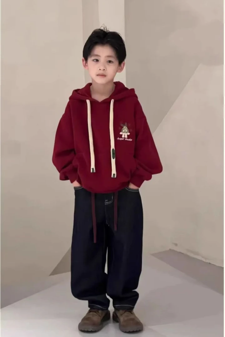 伊家 年款加绒卫衣红色