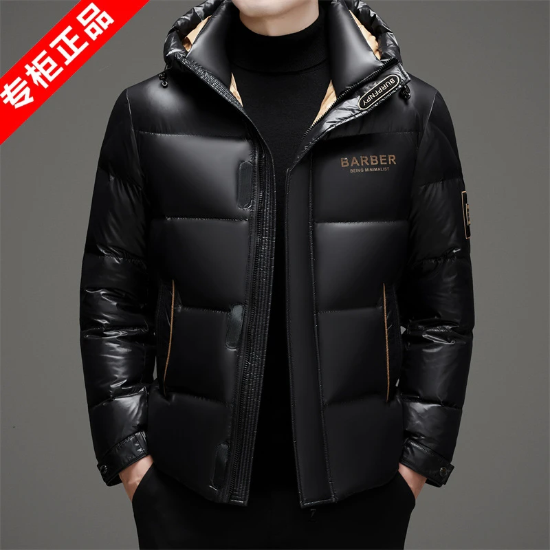 意大利高端品牌男士冬季保暖短款羽绒服时尚休闲加厚免洗连帽外套