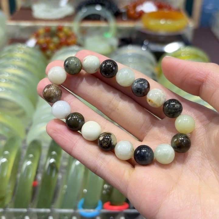 岫玉未镶嵌手镯天然