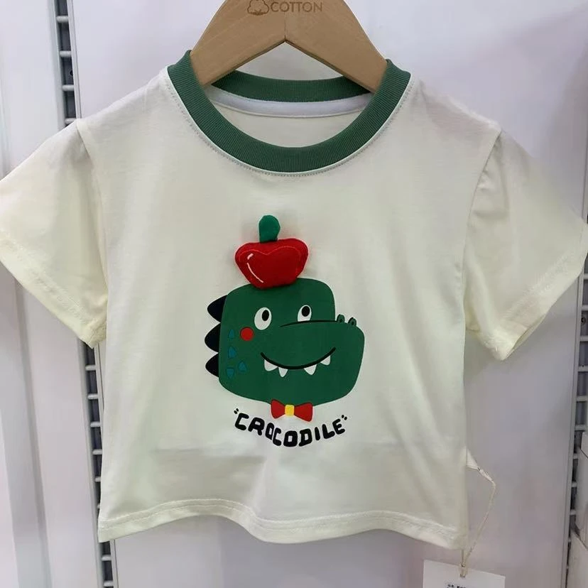 8825300立体动物圆领T恤（绿恐龙）