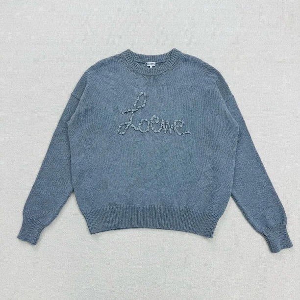 99新 LOEWE/罗意威 编织logo圆领毛衣/XS码/WL1254