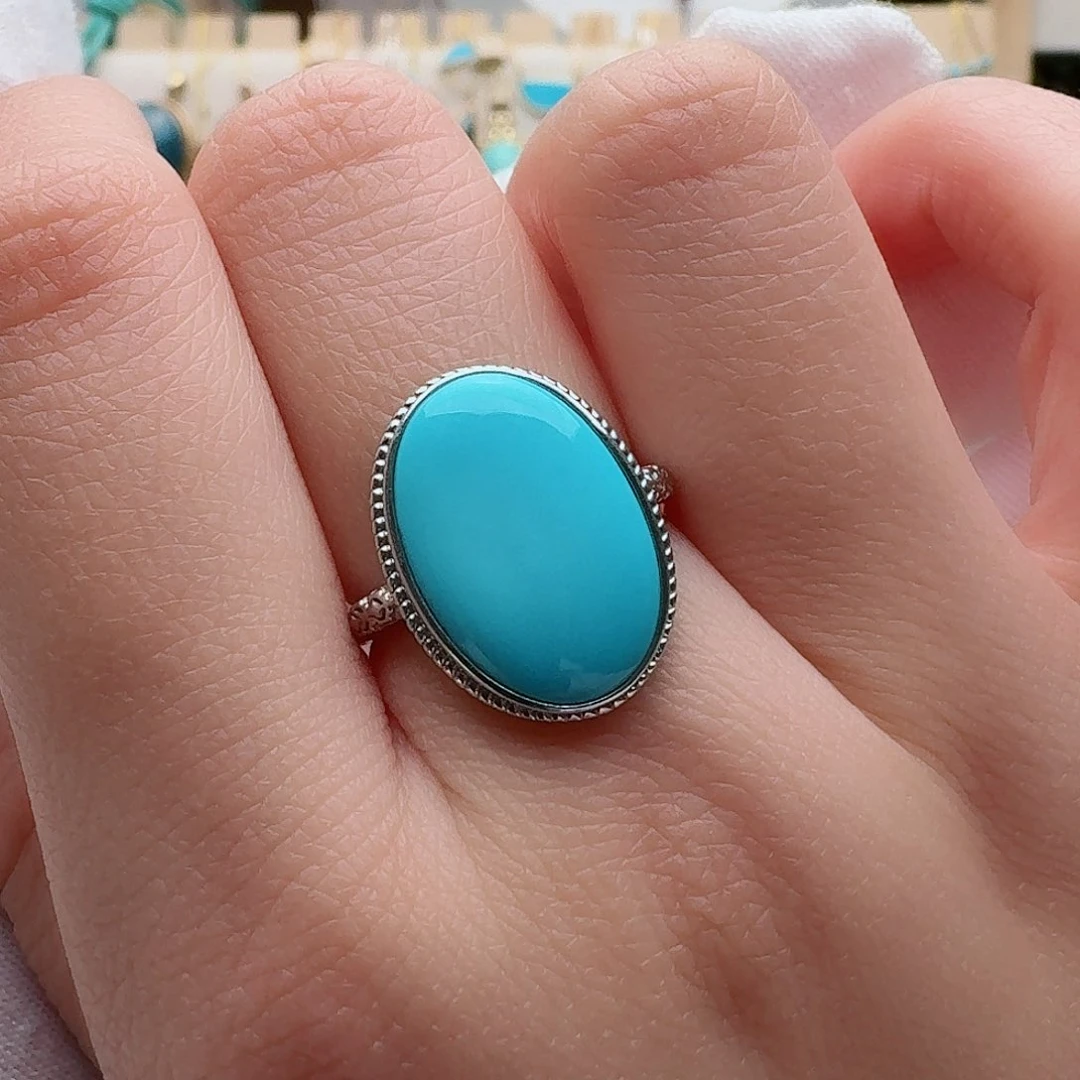 绿松石珠宝奇石银S925镶嵌