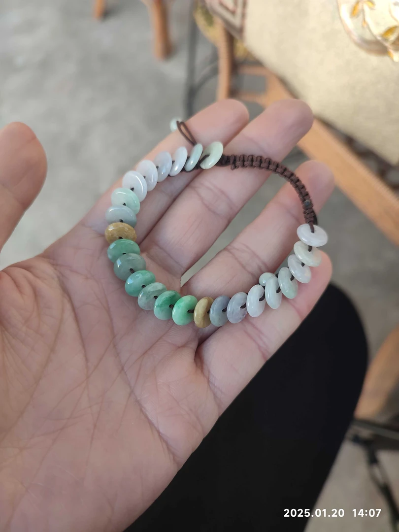 天然翡翠平安扣手绳