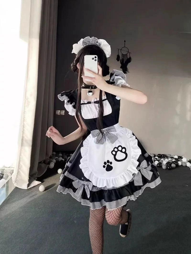 性感公主猫咪女仆COS连衣裙日系二次元洛丽塔风格