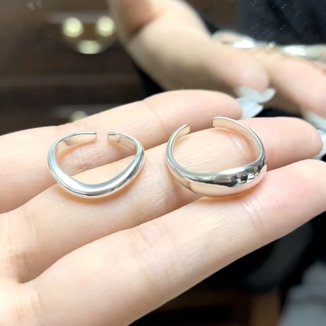 925银戒指 韩ins风时尚百搭气质简约 不规则套组戒指小众个性韩版