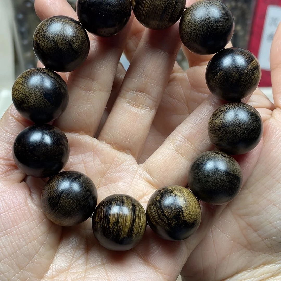 沉香手串安***珠越南芽庄白奇楠留疤料