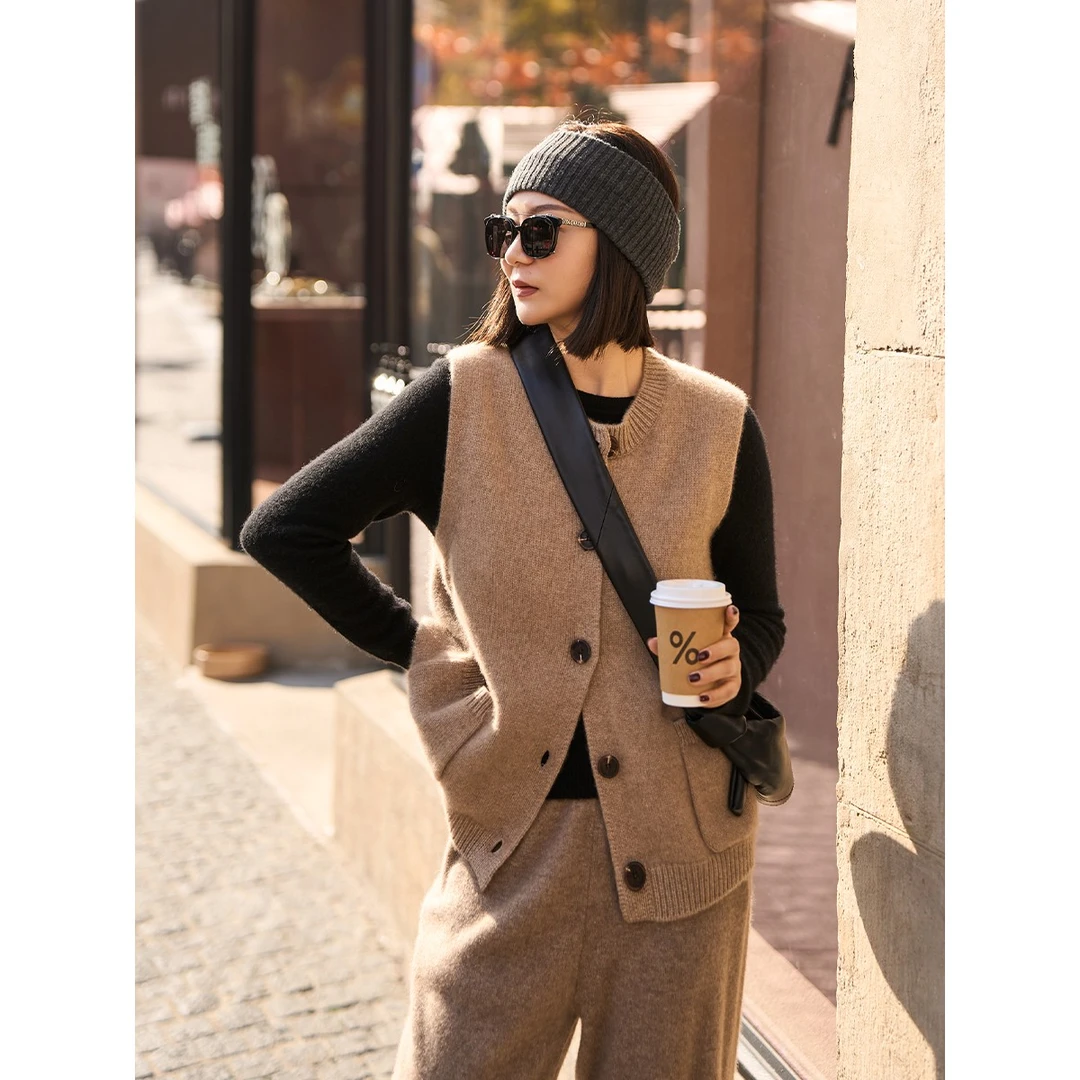 TOFOD 高端紫标 中古系列 加厚高地针织叠穿开衫马甲背心460S