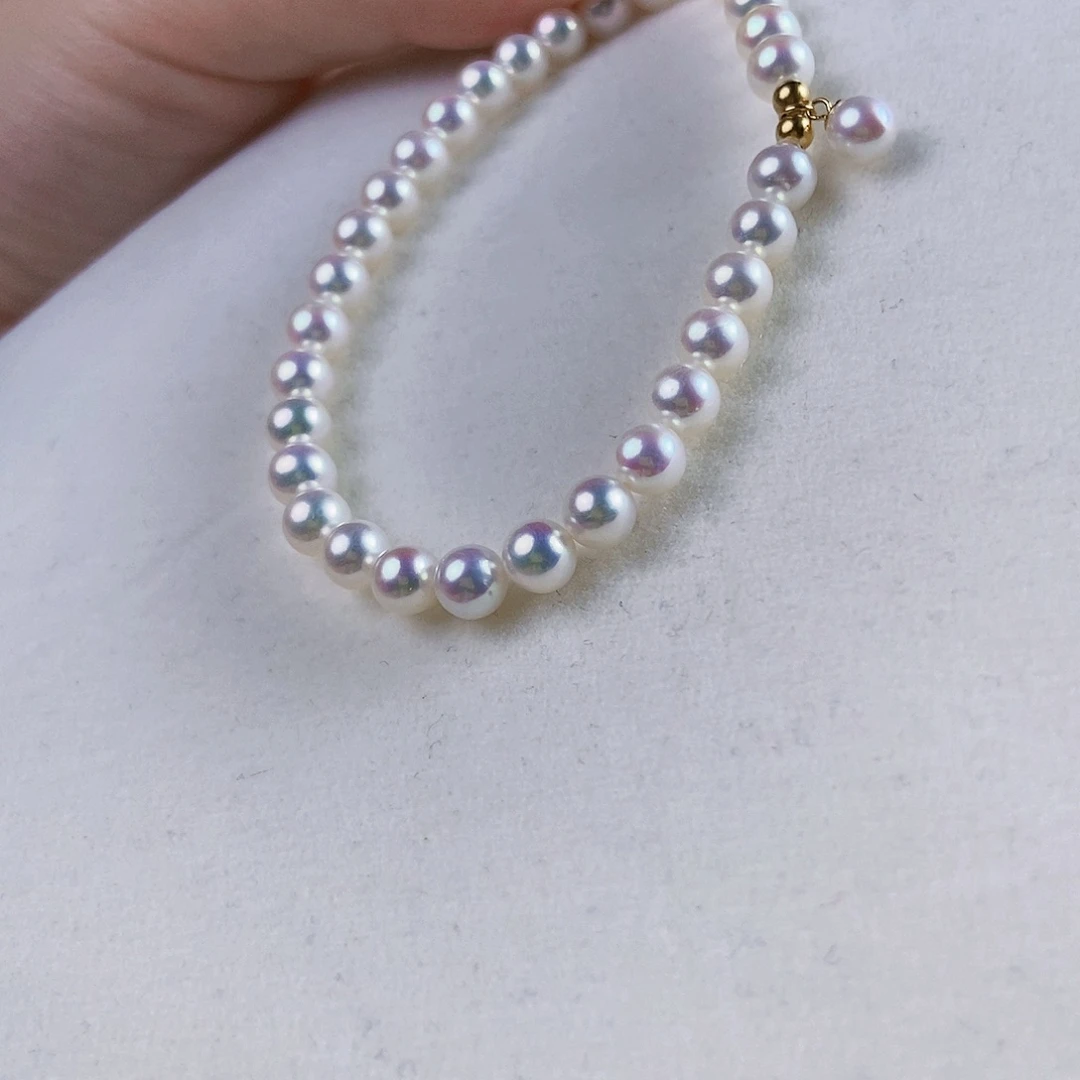 淡水珍珠手绳18K金镶嵌