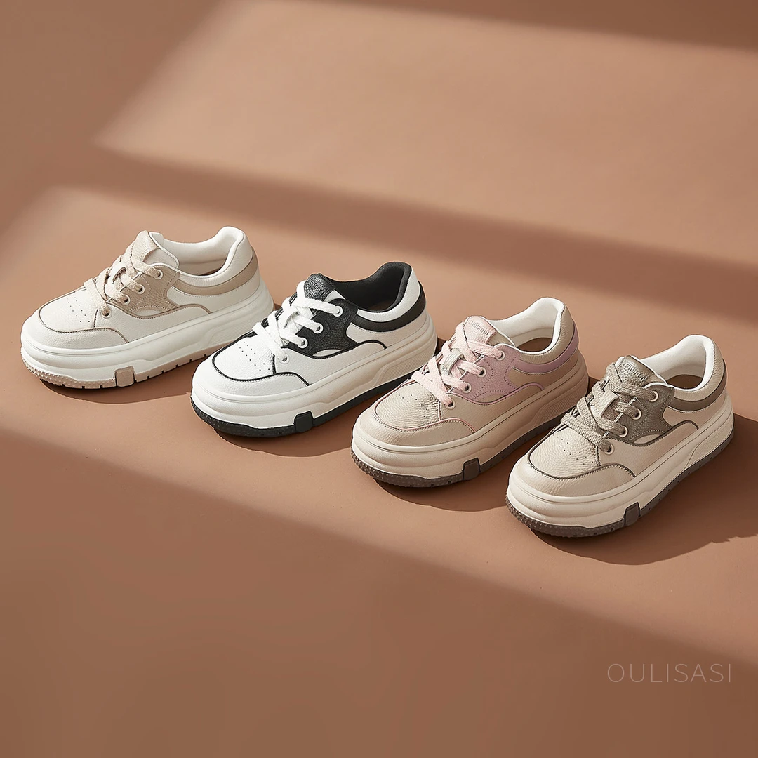 OL521 头层牛皮2025年春季新款休闲板鞋复古百搭时尚系带板鞋