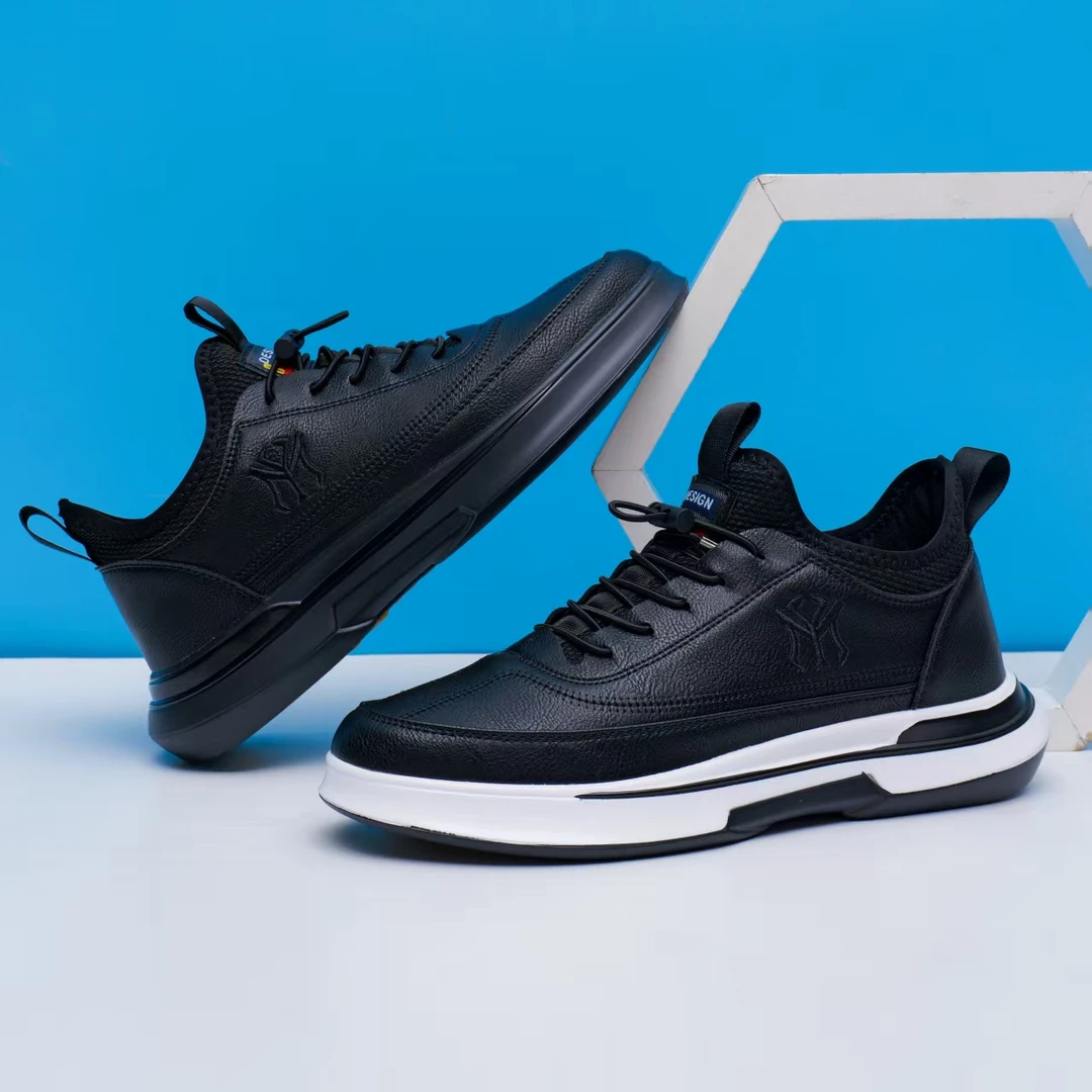 男鞋秋季2025新款舒适百搭高档皮面运动鞋男士软底防滑休闲鞋子男