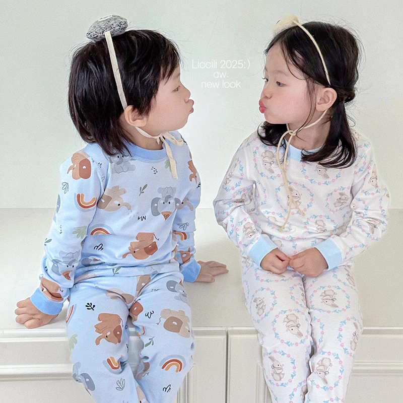 儿童秋衣秋裤秋冬新款男童内衣套装纯棉宝宝棉毛衫男孩保暖衣