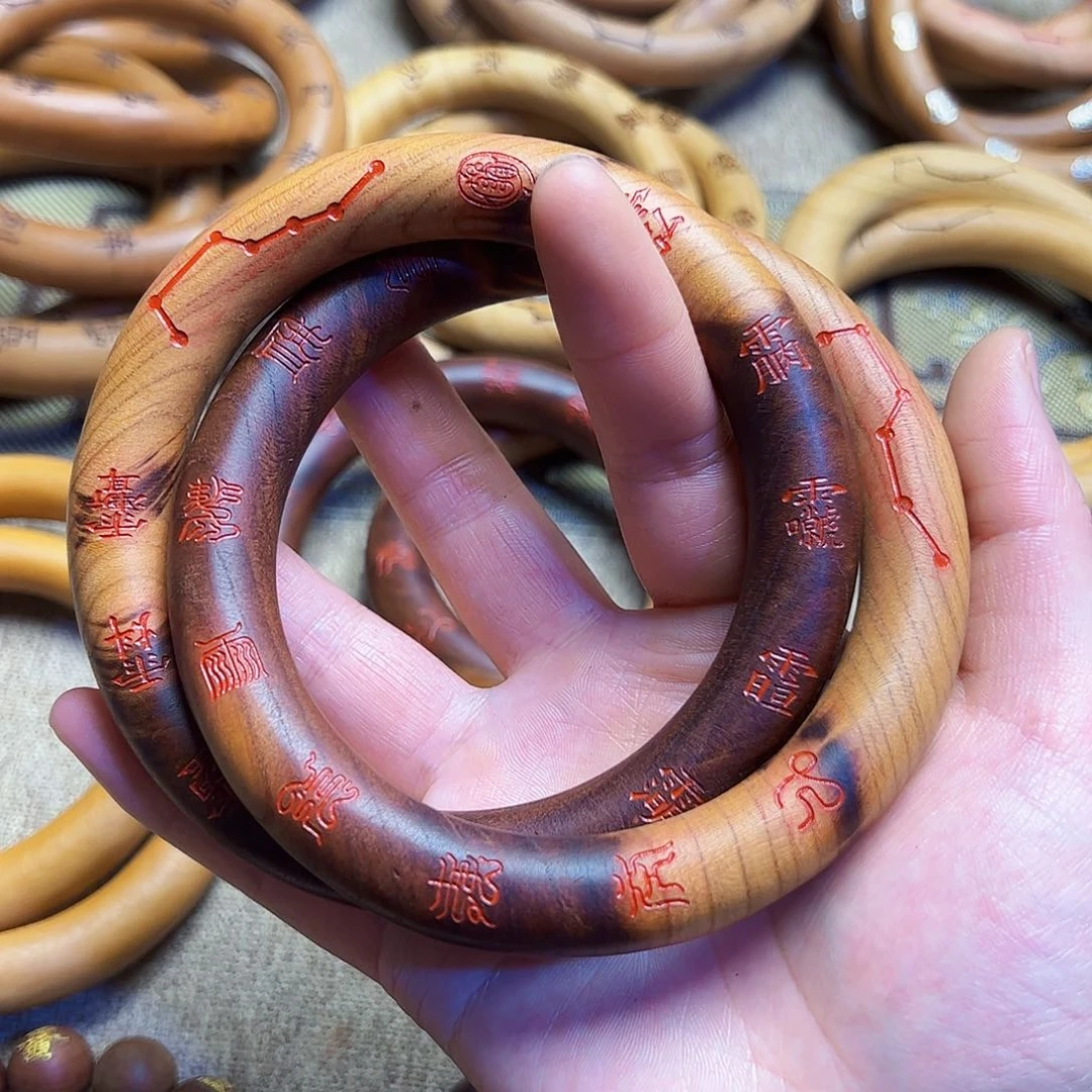 枣木雷文桃木十字朱砂80