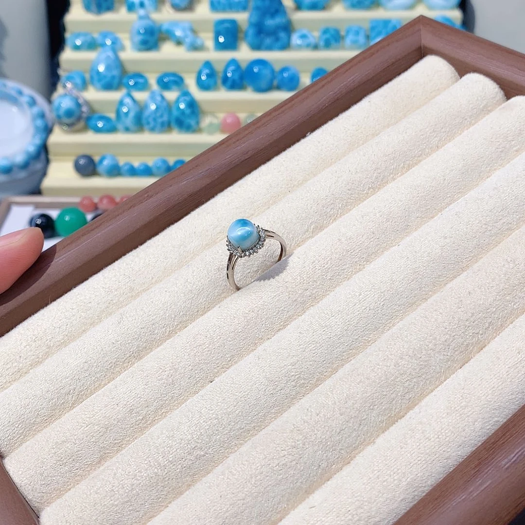 针钠钙石（海纹石）银S925镶嵌珠宝半成品