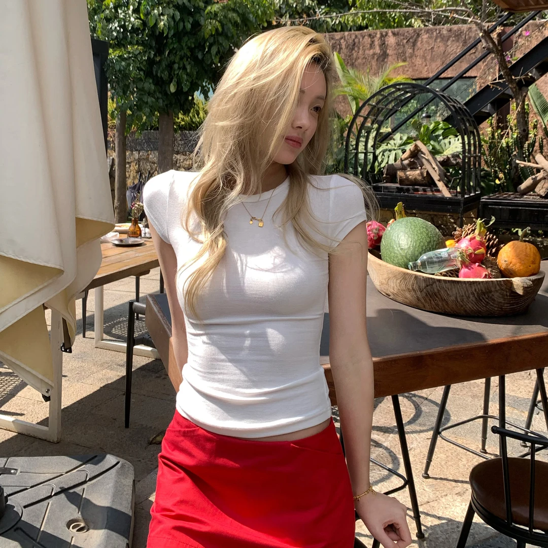 8uioio 梅子果酱 红色a字半身裙女春季2025新款辣妹显瘦短款裙裤