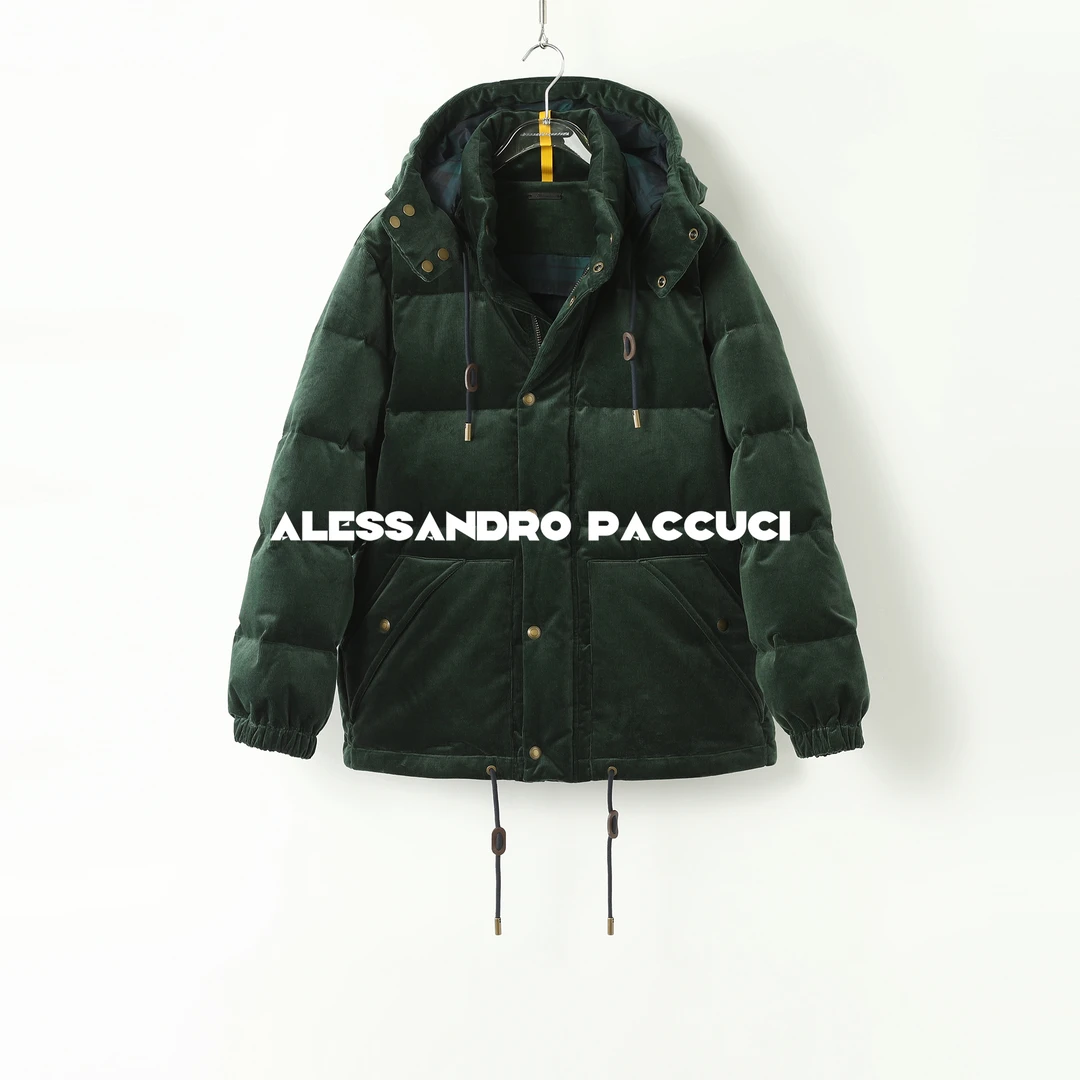 AP洛哥44006GM【绿光森林】灯芯绒95白鹅绒 绗缝百搭羽绒服2024冬