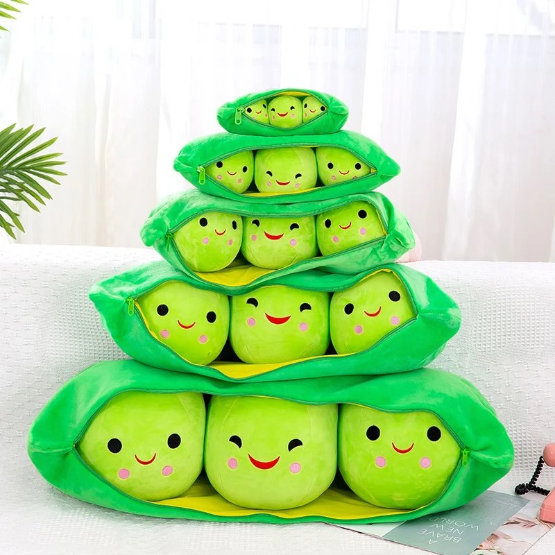 经典可爱豆子豌豆荚长条抱枕睡觉可拆毛绒玩具玩偶生日礼物送女生
