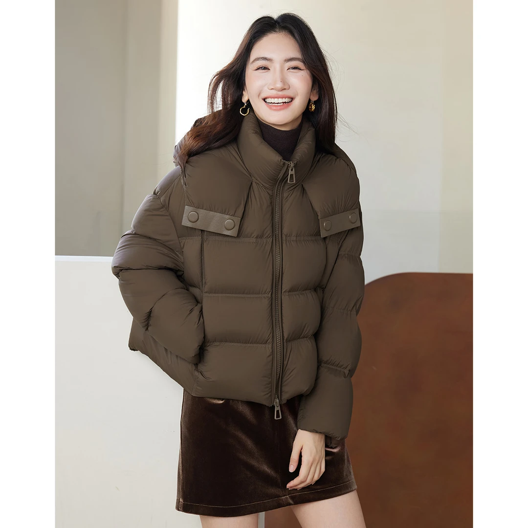 朗文斯汀2025年冬装立领连帽小个子保暖羽绒服DTYA4509A07383