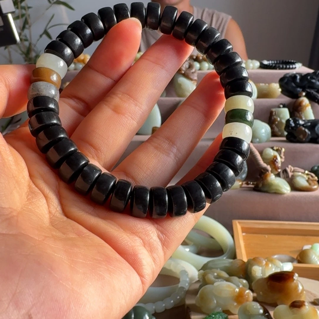 手链未镶嵌和田玉（糖玉）