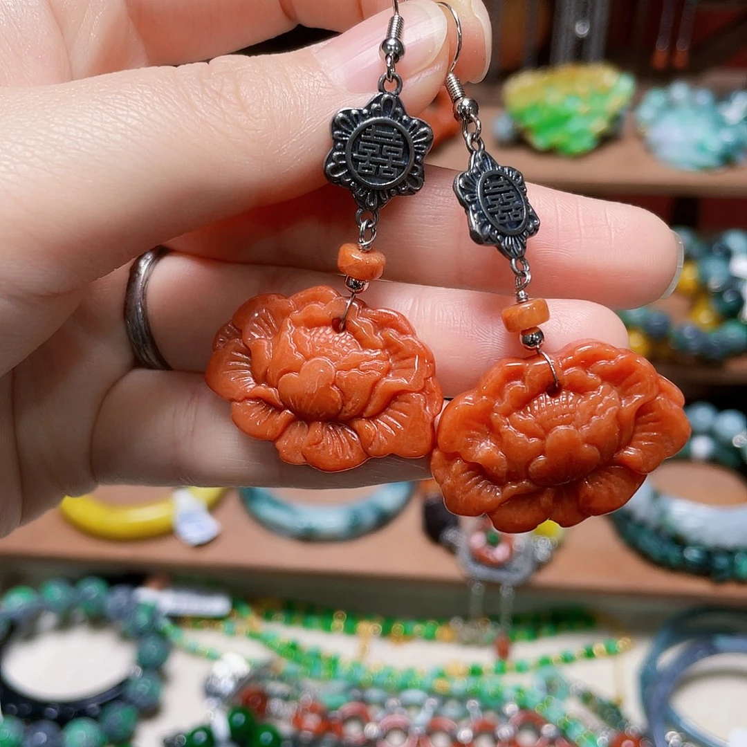 翡翠未镶嵌耳饰饰品