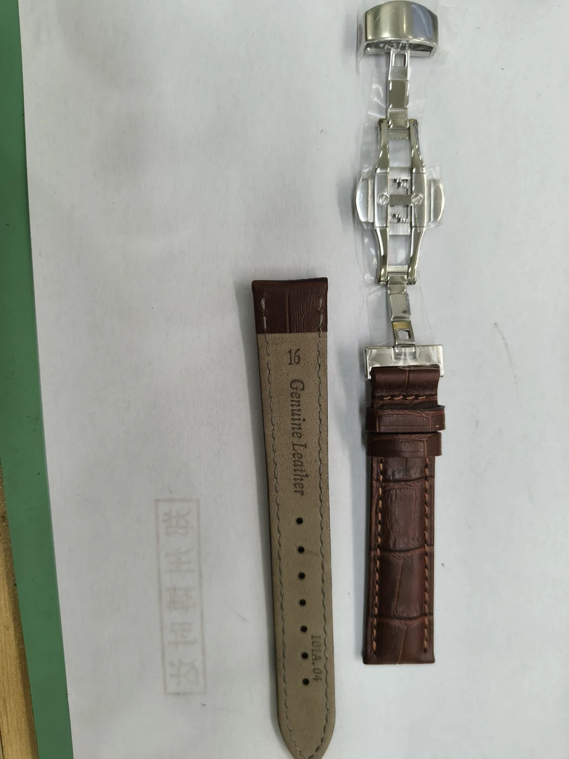 手表表带，牛皮材质，蝴蝶双扣，方便耐用真皮手表带蝴蝶扣皮表带