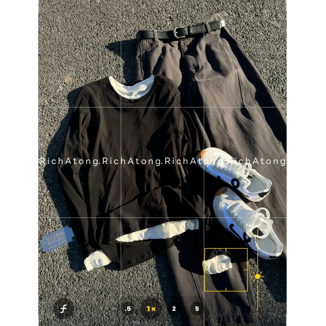 atong/阿彤-【】-2025 圆领真两件设计款ins韩版长袖