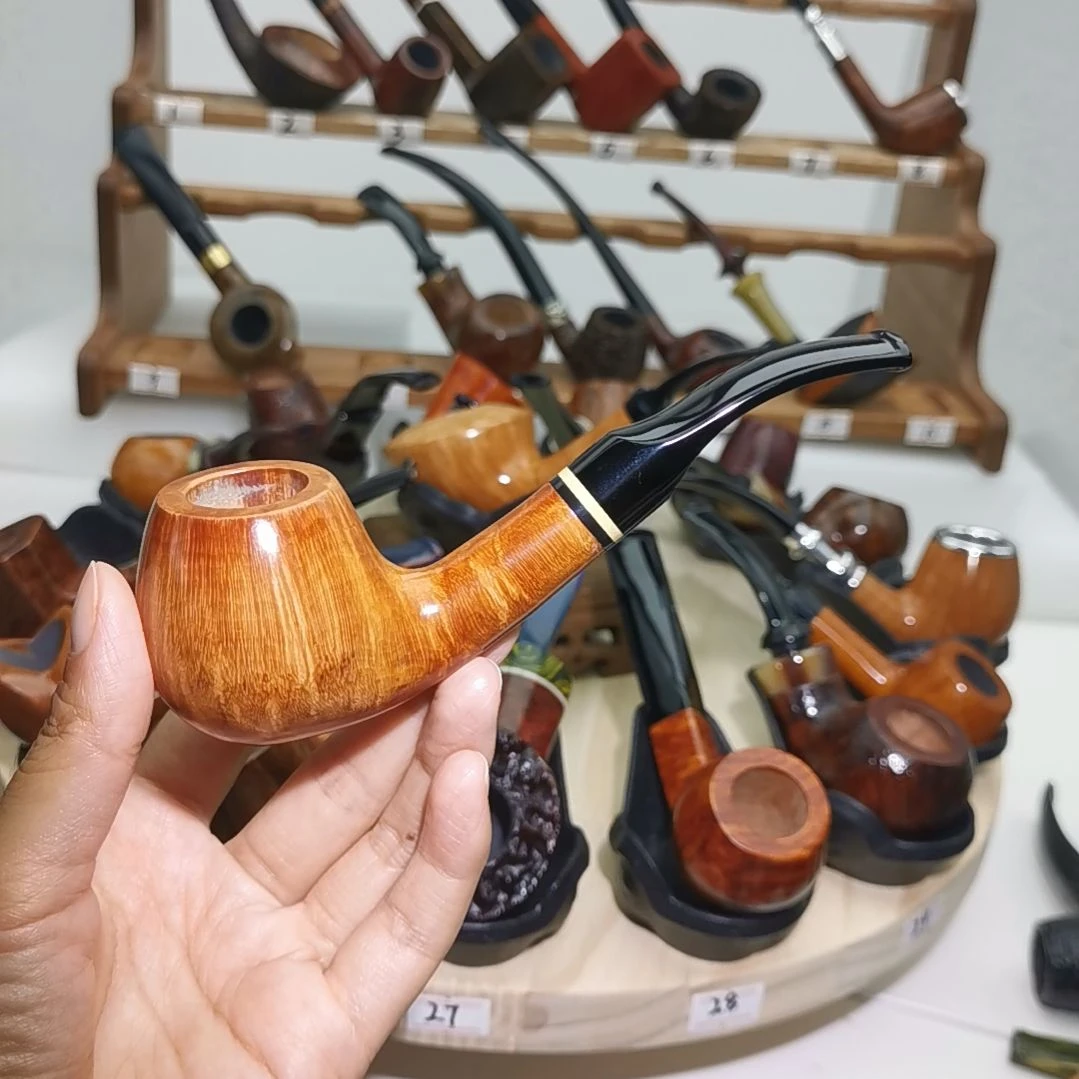 石楠木原色大号苹果斗，硫化橡胶嘴