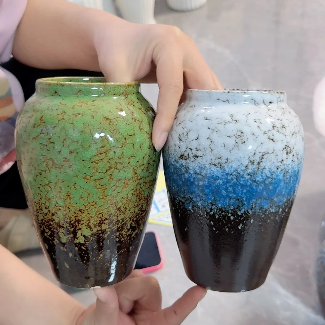 瓶小绿➕三色陶瓷高15.5厘米瑕疵