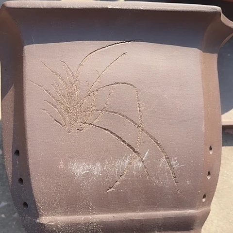 紫砂宜兴紫砂花盆31切角四方