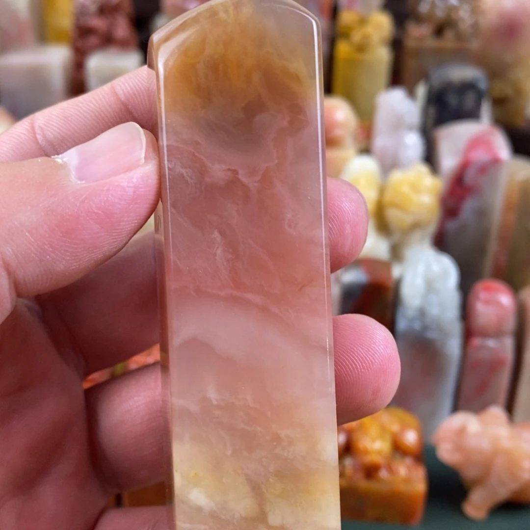 巴林石印石法*巴林石彩冻素章