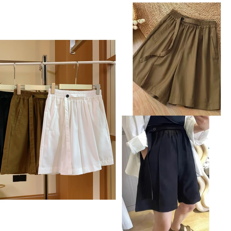 J88休闲短裤女2025夏季新款西裤薄款宽松运动短裤阔腿显瘦五分裤