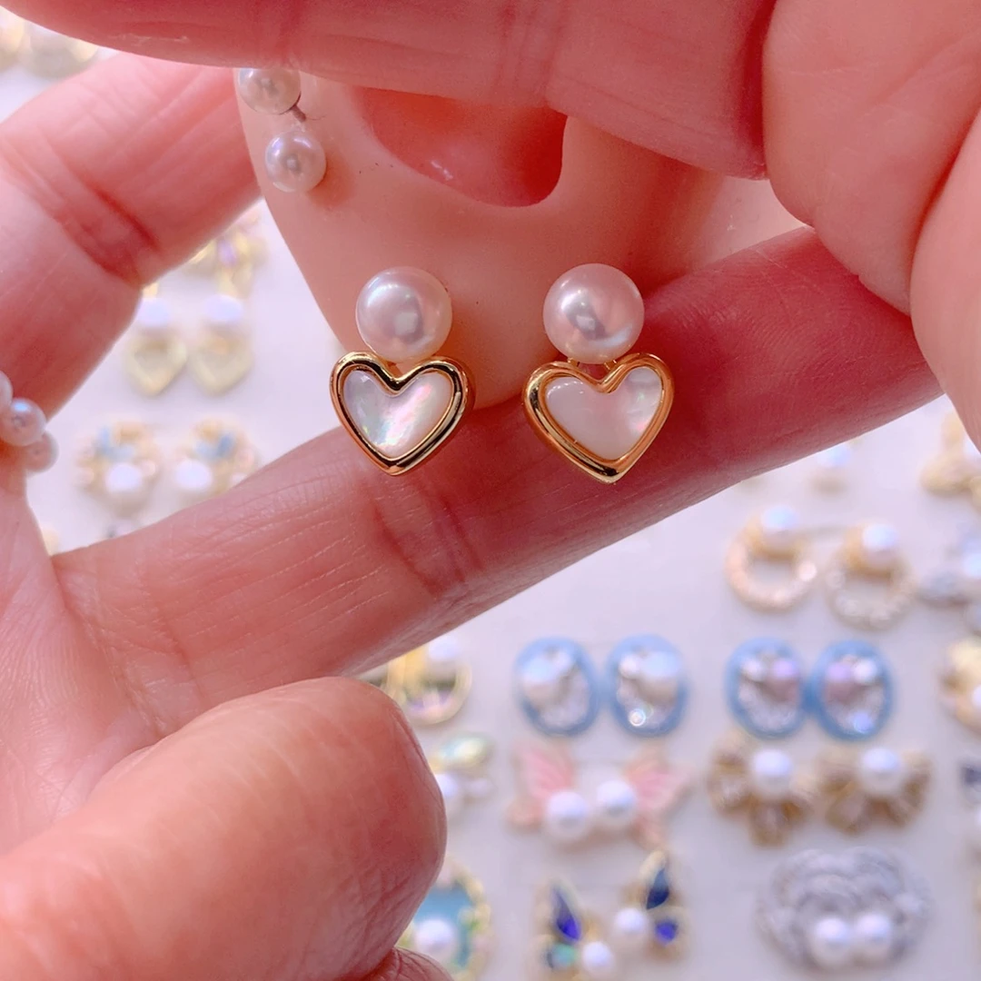 淡水珍珠耳饰合金