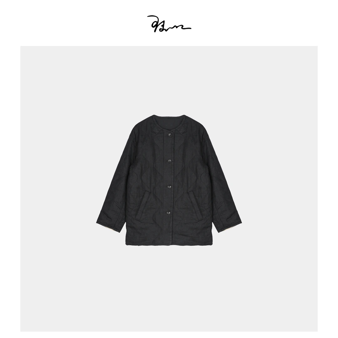 【阿勒泰棉服】陆一口女装定制高级感亚麻绗缝棉衣外套