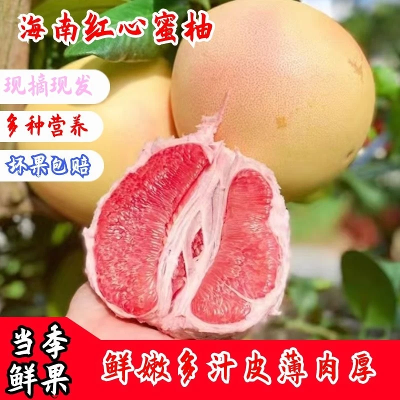 【现货！】海南红心蜜柚新鲜采摘皮薄鲜甜多汁坏果包赔1-4个