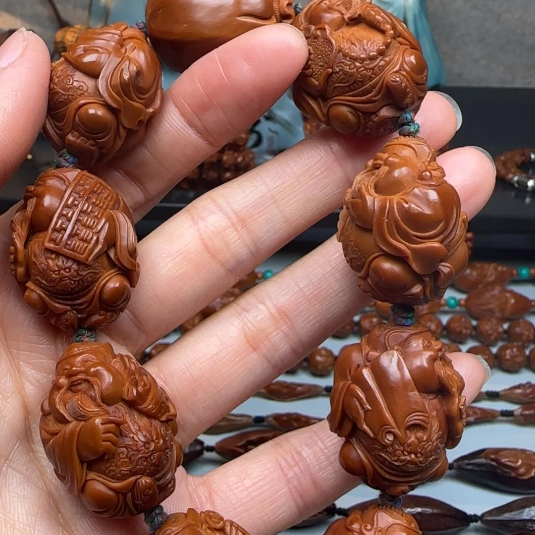 橄榄核手串/手链2.4尺寸八宝财神手串