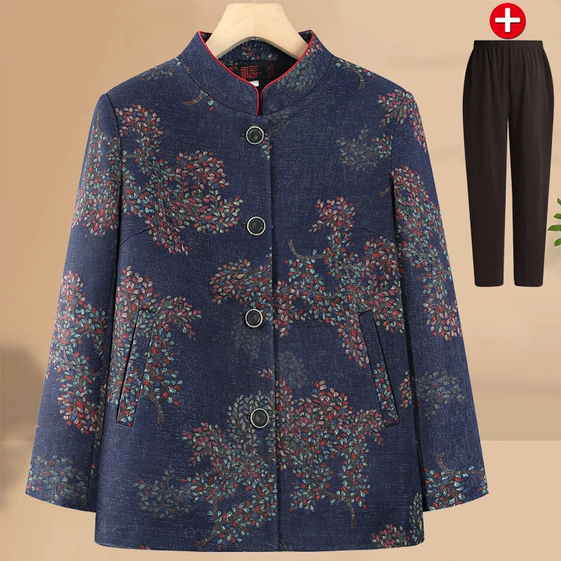 奶奶春装2025新款中老年人春秋外套女妈妈唐装上衣老太太老人衣服