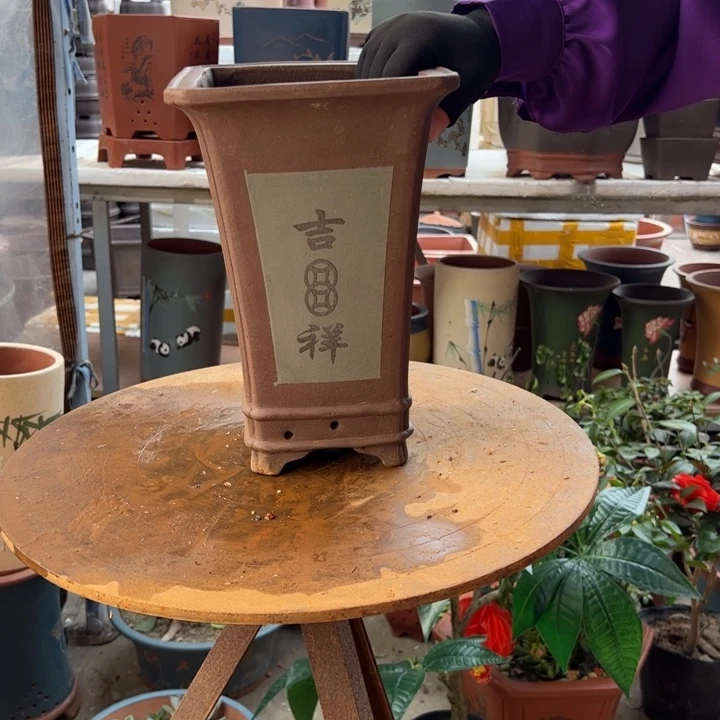 宜兴紫砂19绿四方