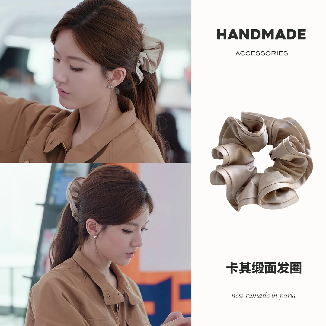 复古木耳边大肠发圈女后脑勺扎马尾发绳高弹力2025新款橡皮筋头饰