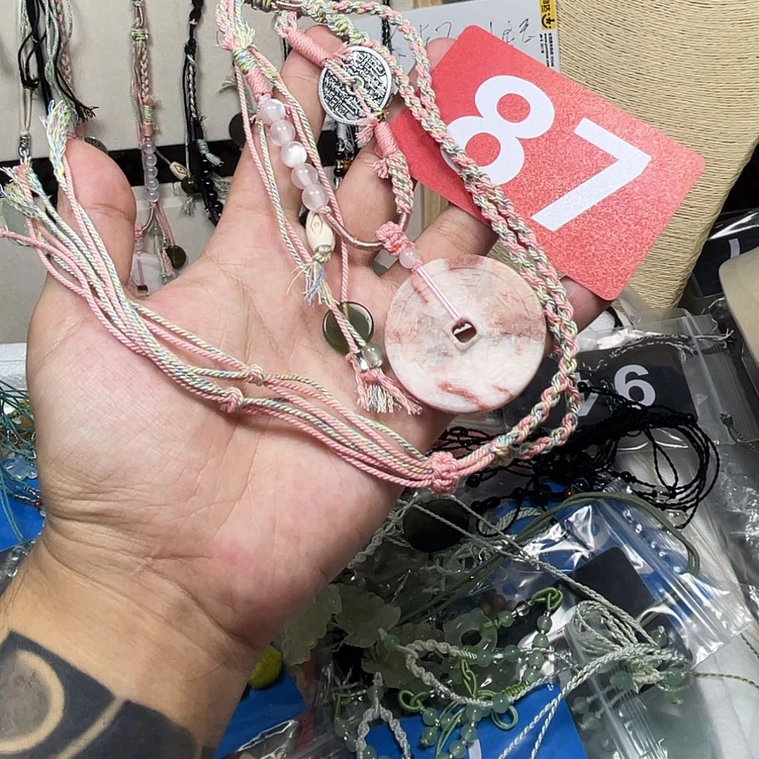 蛇纹石玉合金颈饰