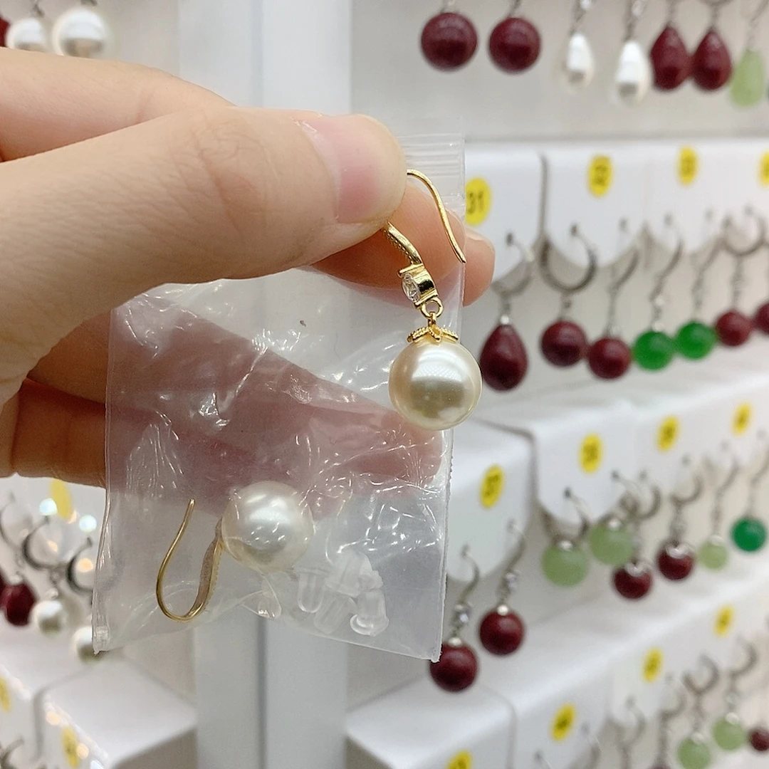 925银金色復古華托白貝珠